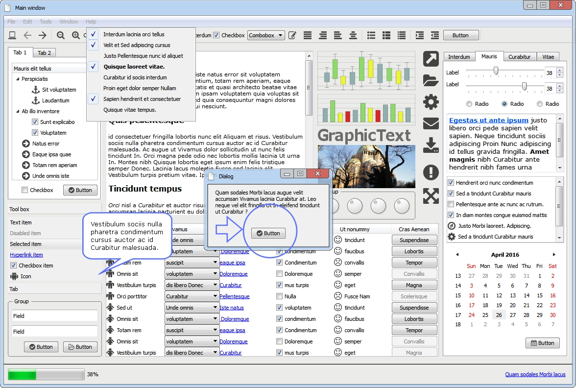 MockupUI - Main window example